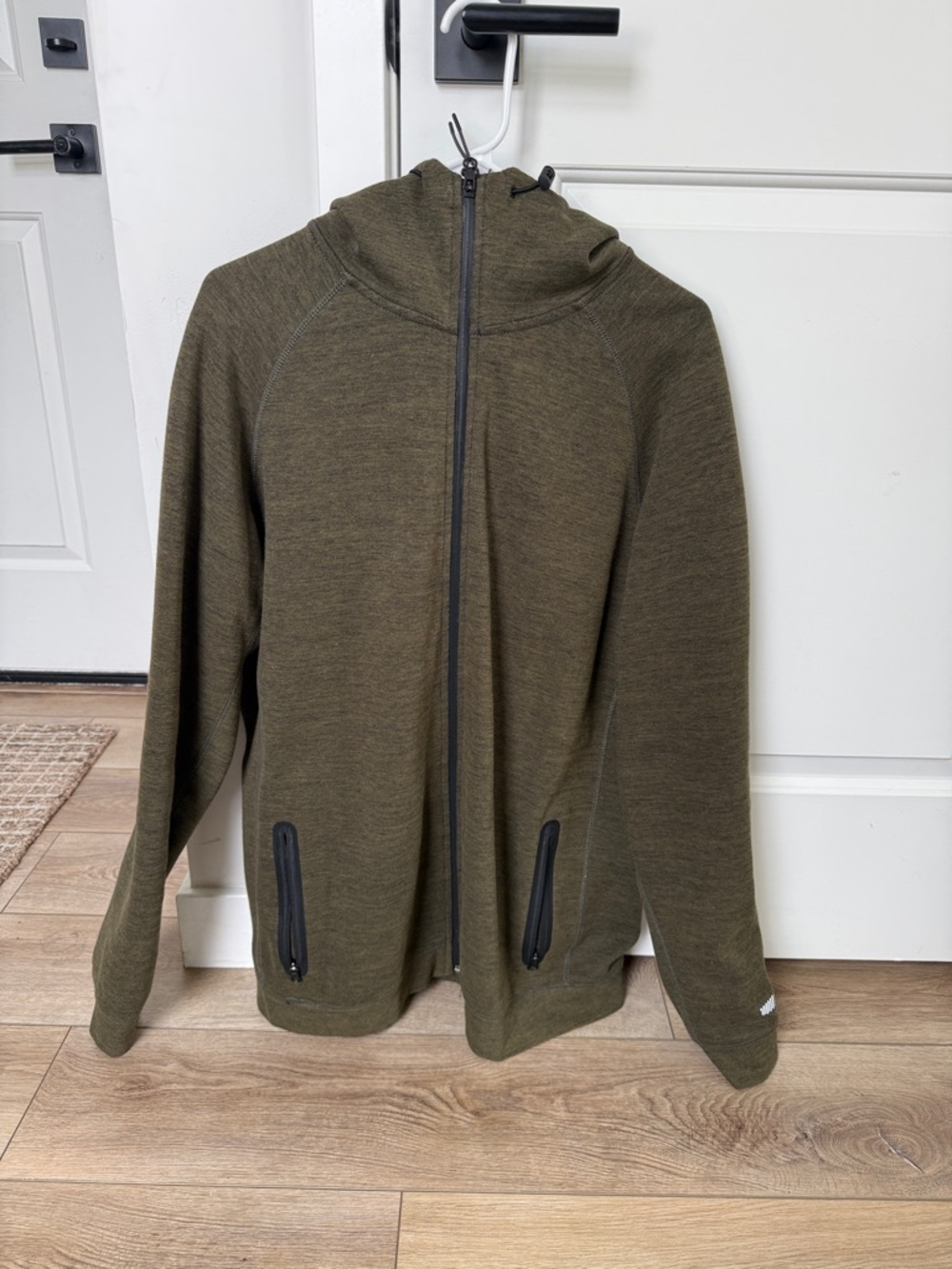 Men’s Olive Green Full-Zip Hooded Jacket XL Tall